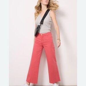 Women's Pink Wide-Leg Jeans
